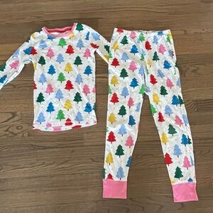 Mini Boden White and Pink Festive Pajama Set